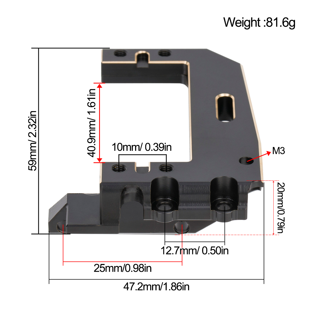 Machined Brass Servo Mount Bra - Servo Bracket ulasan dan harga