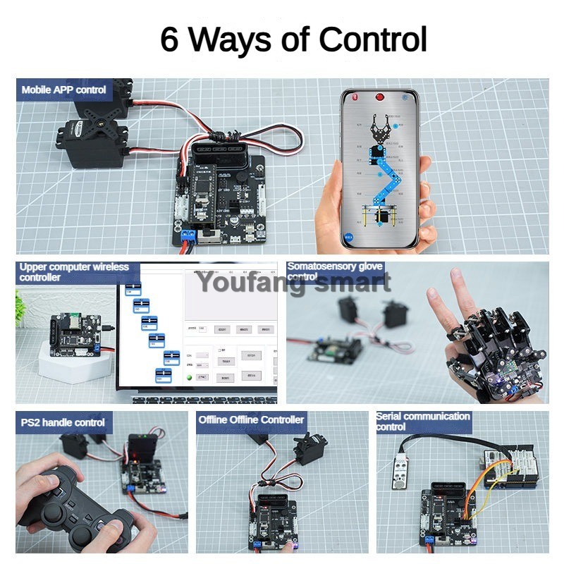 6 Channel PWM Servo and 4 Chan - Robot Arm Kit ulasan dan harga
