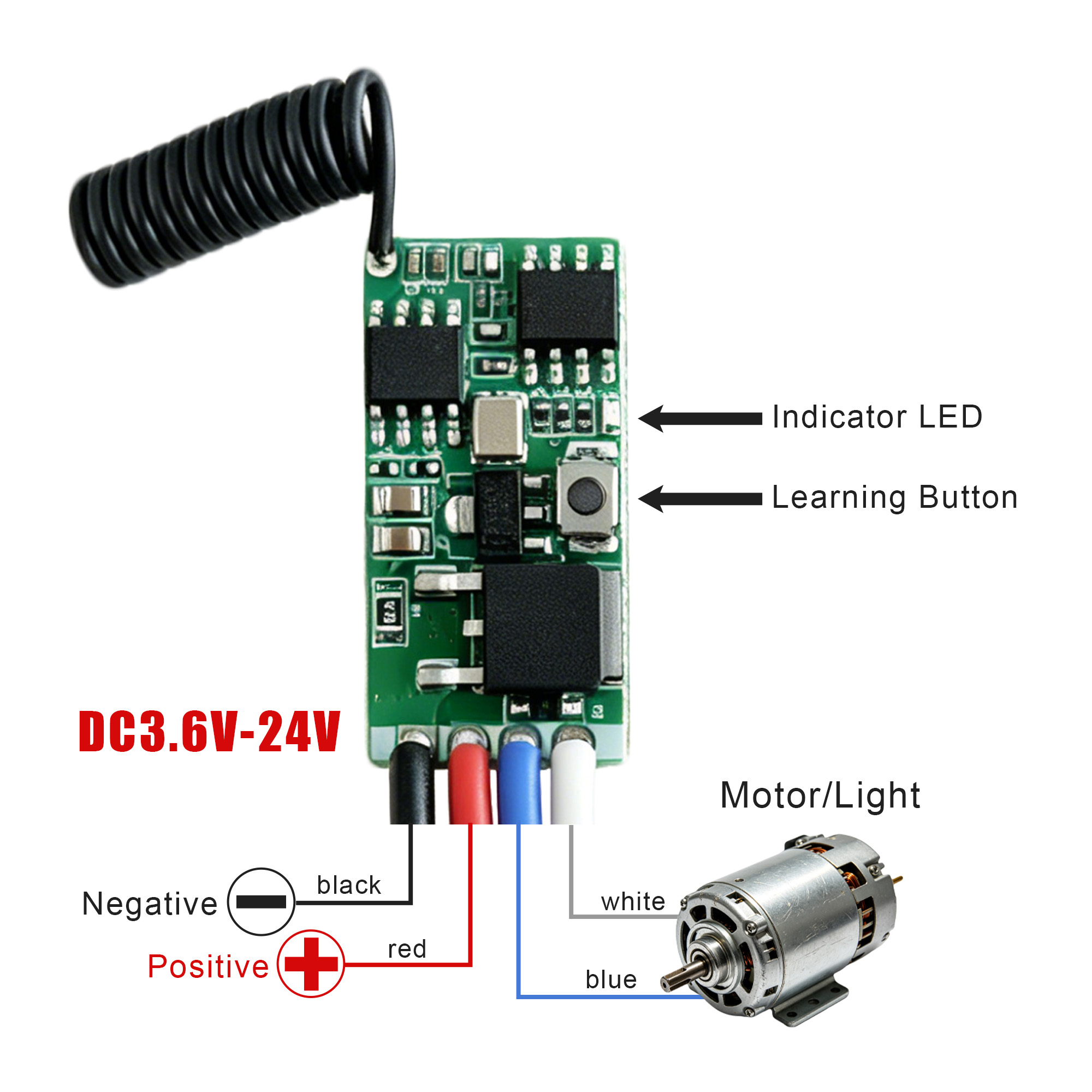DC 3.7V-24V 433MHz Mini Wirele - Motor Driver Module ulasan dan harga
