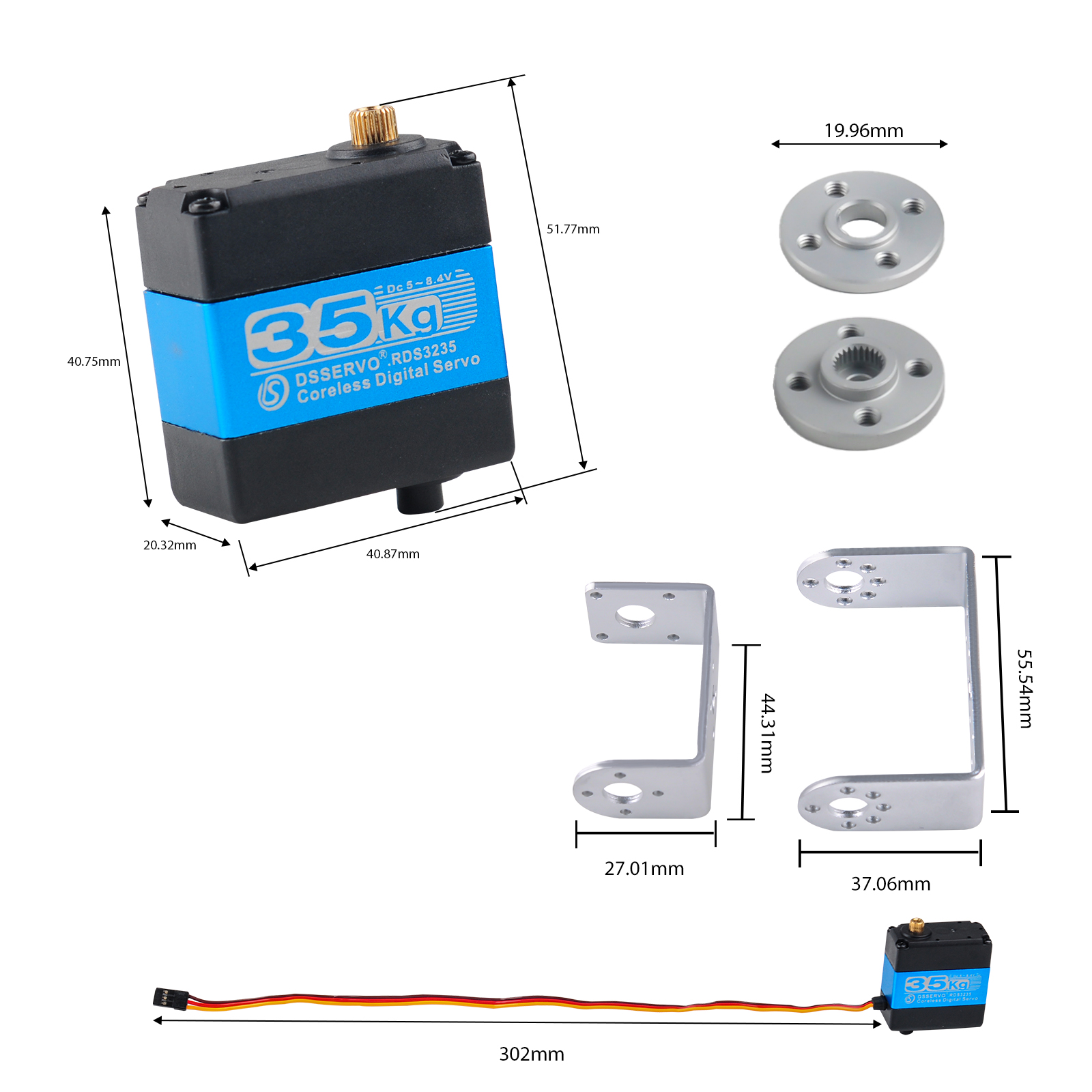 RDS3235 Digital Servo 35KG Cor - Servo Bracket ulasan dan harga
